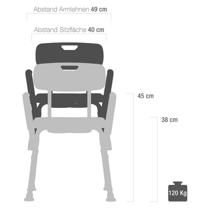 Shower Chair with Armrests and adjustable Height