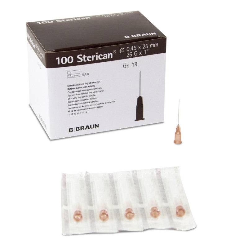 Braun Sterican Disposable Cannulas 26G 0.45 x 25mm Brown (100 pcs)
