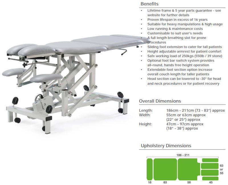 Plinth 516 Electric Osteopathic Couch - ZEDMED