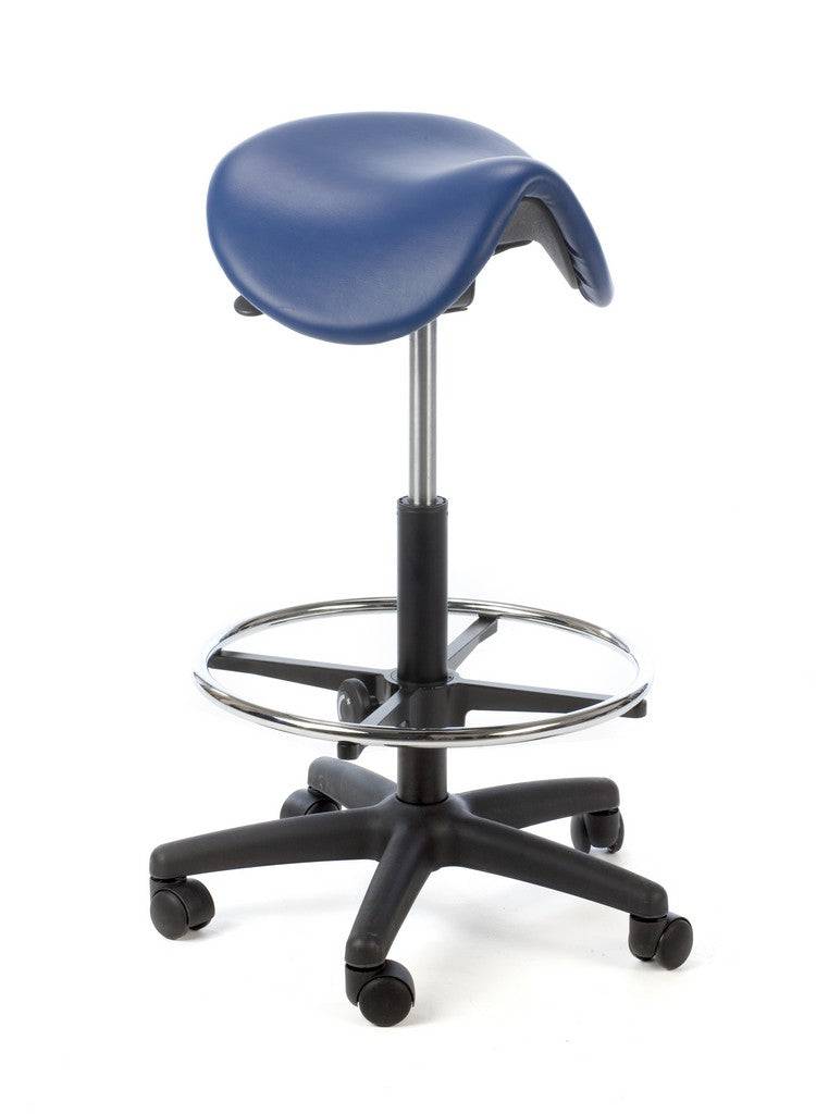 Plinth Saddle Stool with Foot Support Ring