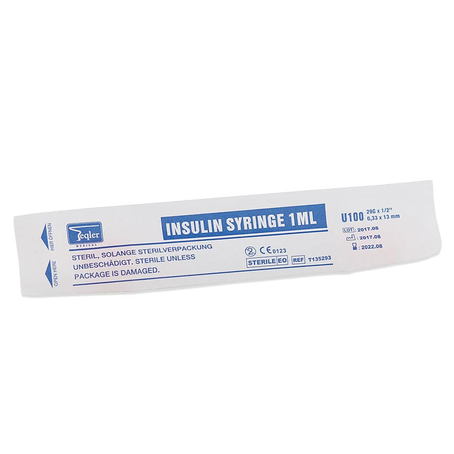 Teqler Disposable Insulin Syringe with Needle U-100 - 29G (100)
