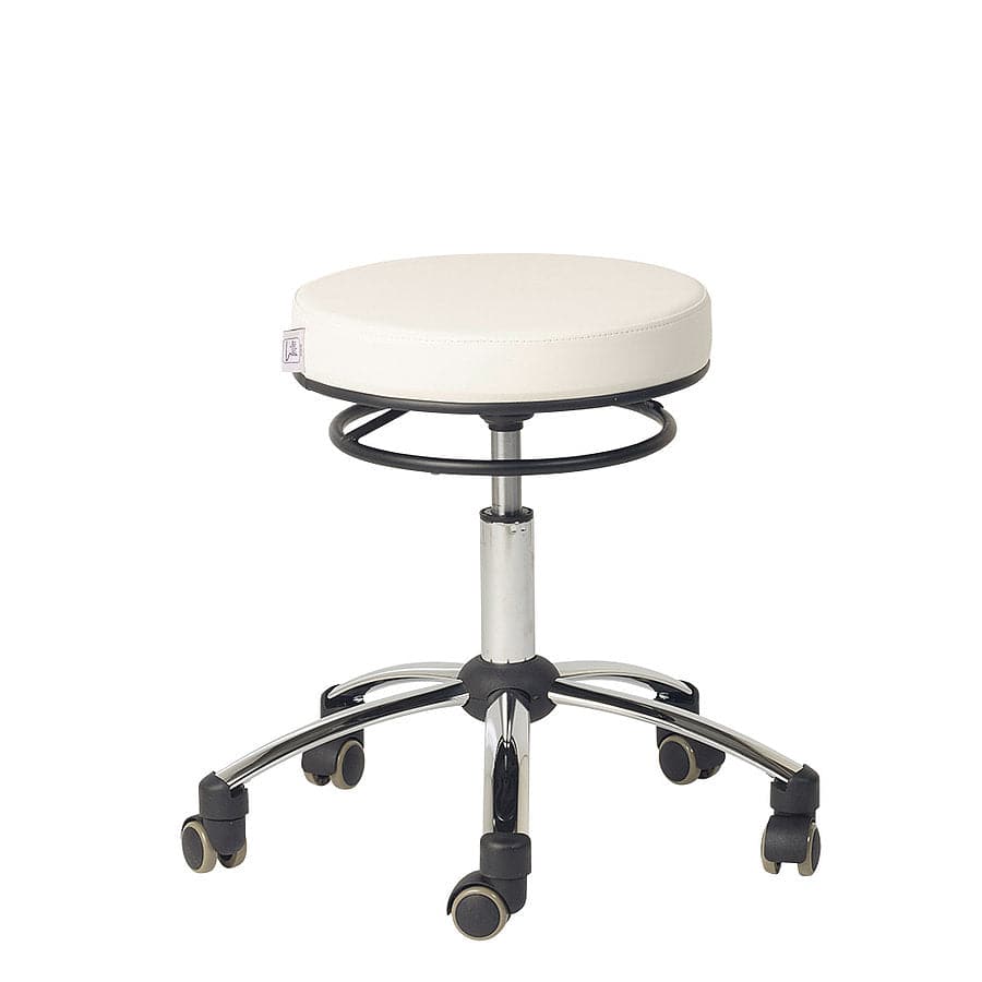 Swivel Stool with Release Ring - White - ZEDMED