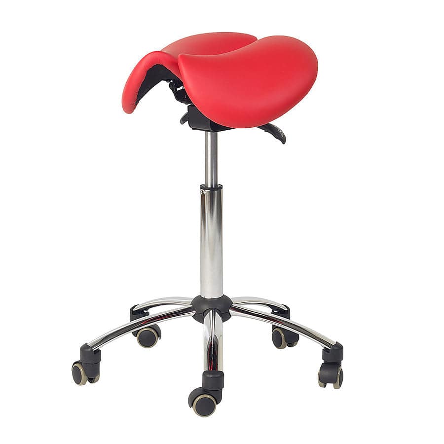 Split-Seat Saddle Stool - Red