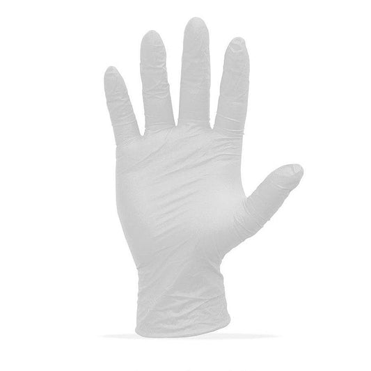 Teqler White Nitrile Gloves x 100 : Medium