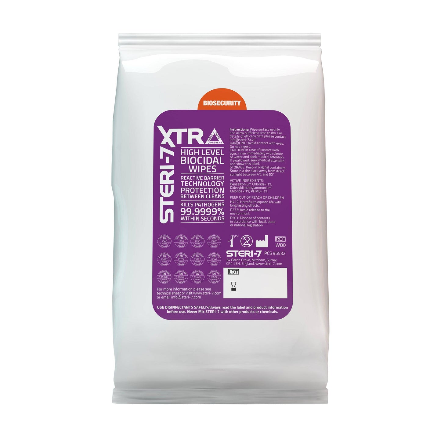 STERI-7 Xtra Disinfectant Wipes x 80