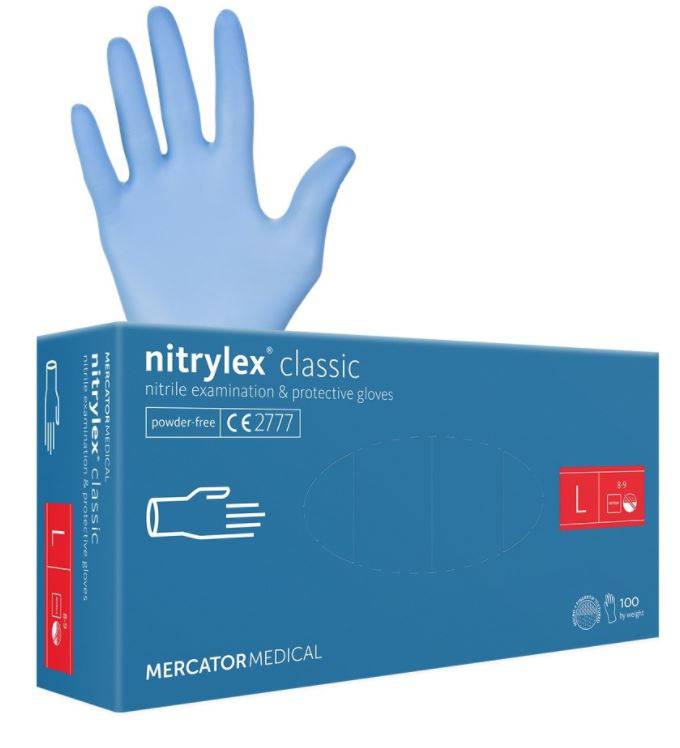 Classic Blue Nitrile Gloves - Large