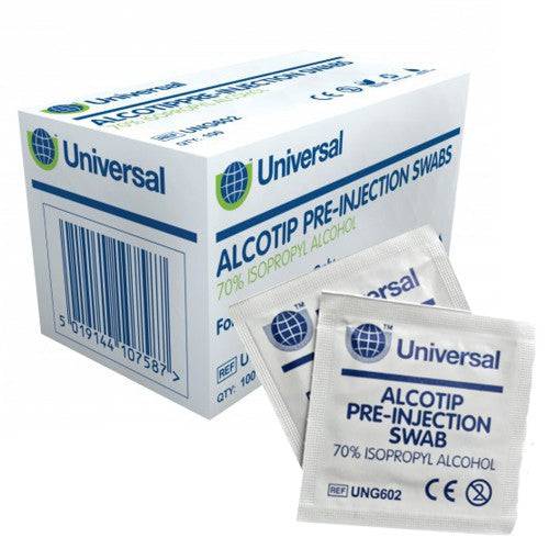 Universal Alcotip Pre-Injection Swabs x 100